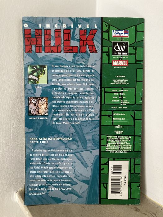 O incrível Hulk Enlouquecido Volume 1 de 6 Marvel 2003