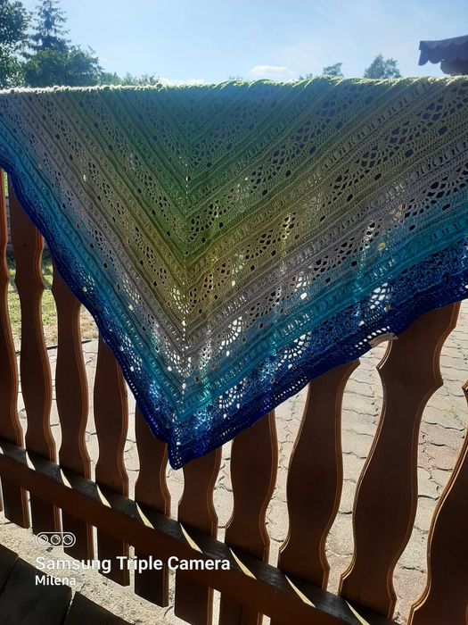 Chusta szydełkowa, szal, handmade - nowa