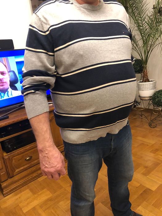 Męski sweter w paski tommy hilfiger XXL