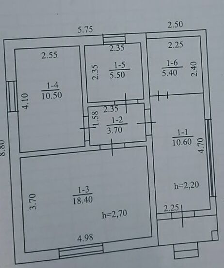 Баришівка. Продаж будинку з газом, вул. Лугова.