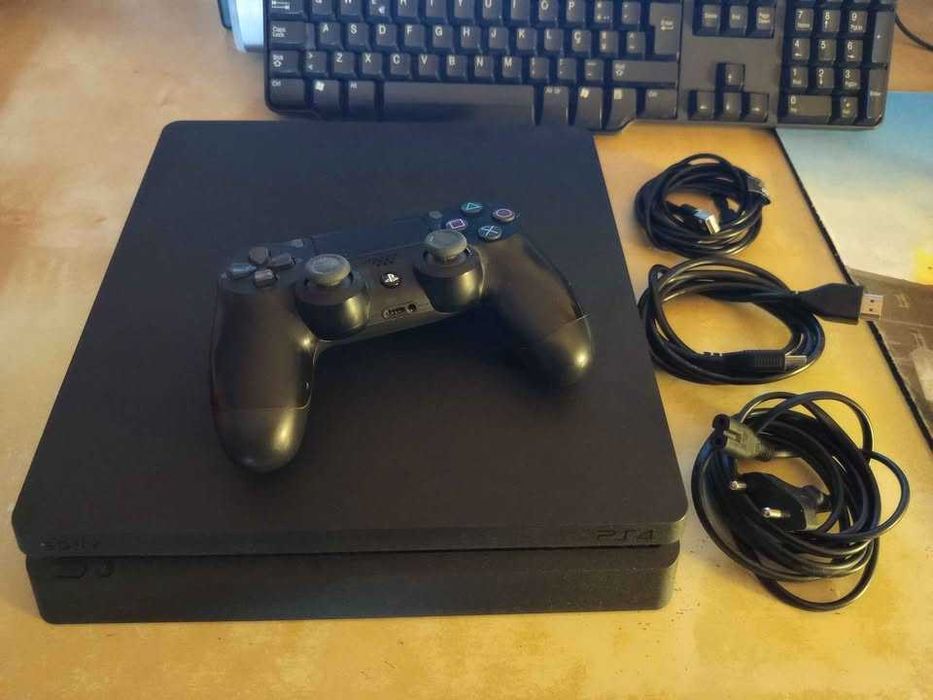 Playstation 4 Slim Como Nova Com Comando Original Sony