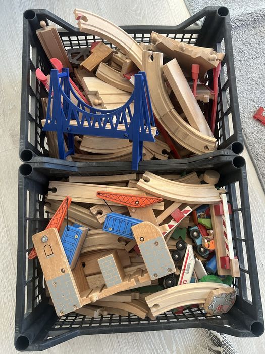 Drewniana kolejka mega zestaw klocków