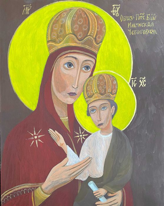 Икона Богородицы Ильинская (Черниговская) писанная