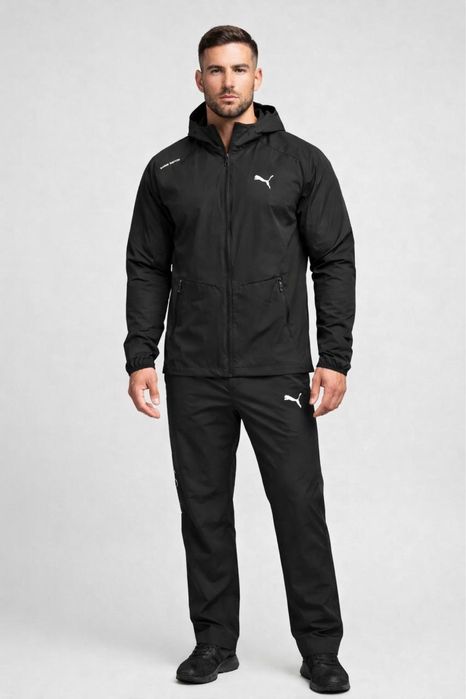 Літній костюм Puma мікрофібра чорний легкий дихаючий L–4XL ТОП