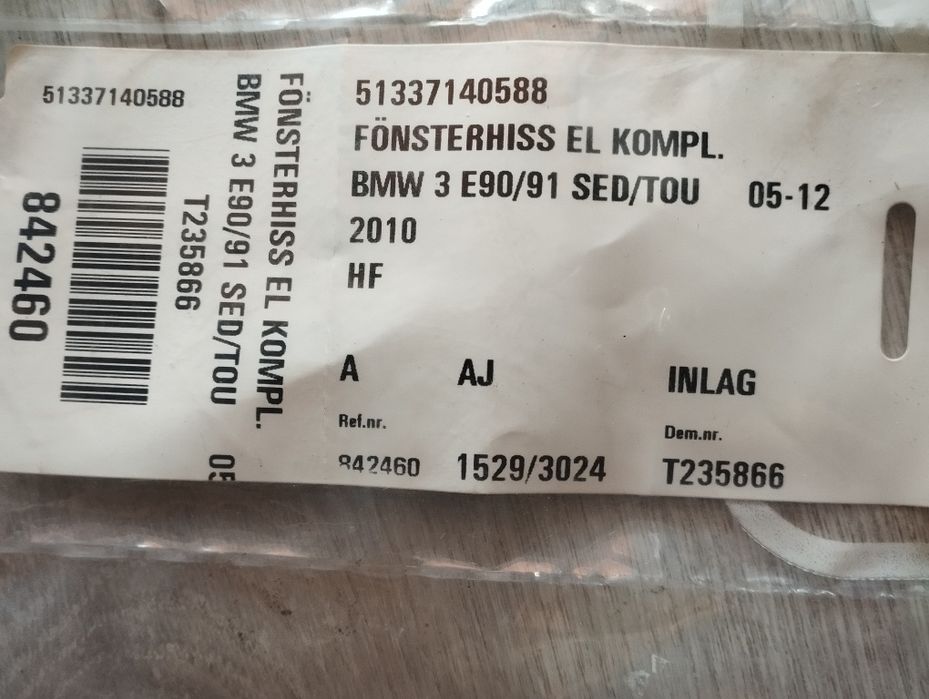 Mechanizm BMW 3 E90 E91 Podnośnik szyby drzwi z silniczkiem ]2