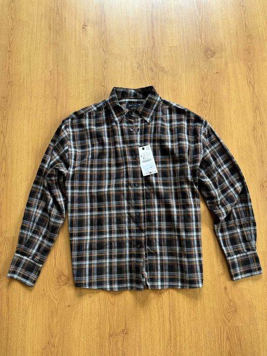 Фланелева Сорочка Овершот Zara RELAXED FIT CHECK S-M