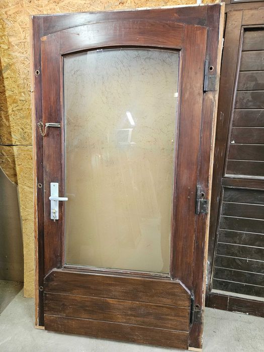 DRZWI Zewnętrzne Dębowe Drewniane Dąb Wejściowe Przeszklone 118x213cm