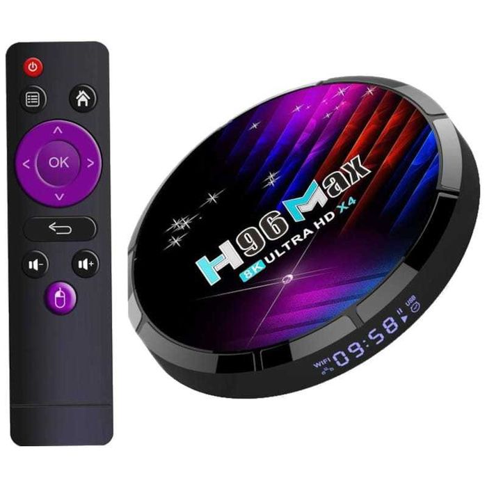 H96 Max X4: Android TV 8K c/ 4GB RAM e 64GB - Novo