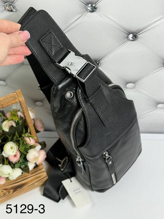 Чоловічий слінг натуральна шкіра