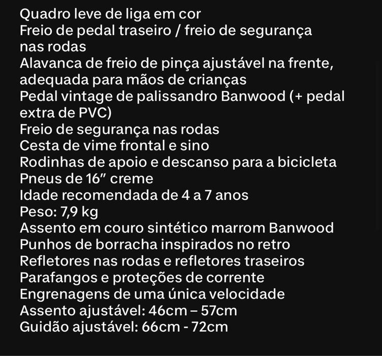 Bicicleta Banwood 4-7 anos