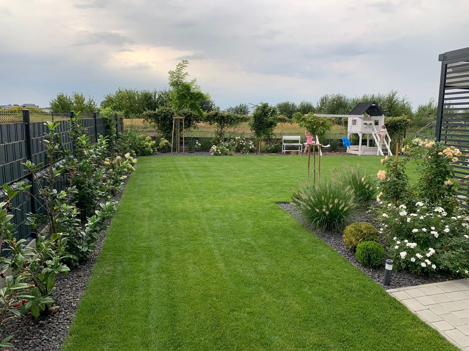 Zakładanie ogrodu, trawnika, nawodnienie, glebogryzarka separacyjna