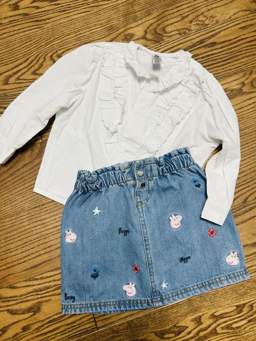 Рубашка біла святкова сорочка і юбка Peppa Pig для дівчинки 2-3 роки