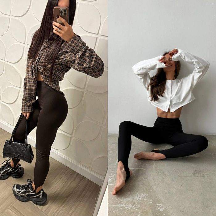 Трендові лосини легінси лосіни зі штрипками штрипкою утеплені теплі