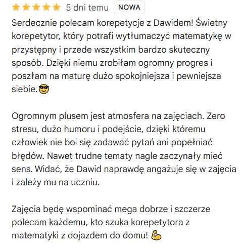 Matematyka na piątkę! Korepetycje z dojazdem i online