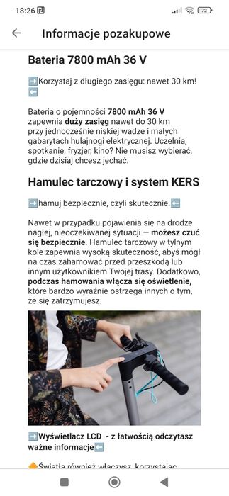 Hulajnoga elektryczna MOTUS SCOOTY 10LITE