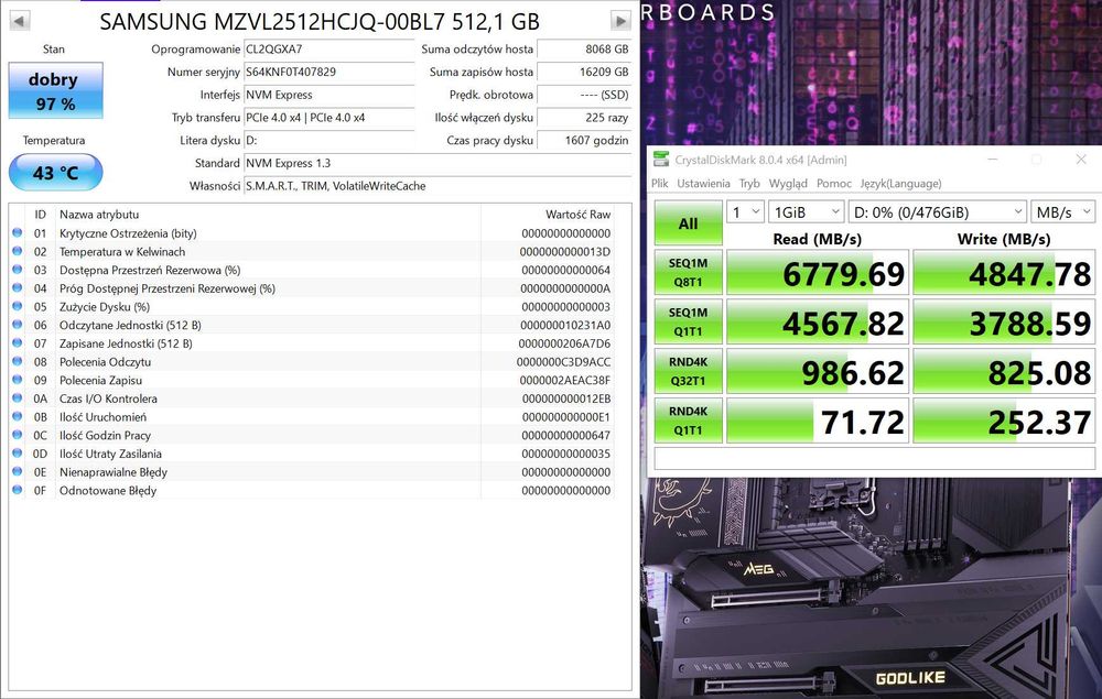 Dysk SSD Nvme Samsung PM9A1 512GB  ( 980 Pro )