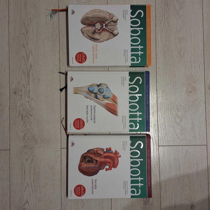 Atlasy anatomii Sobotta mianownictwo angielskie tom 1-3