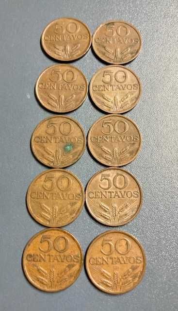 Coleção completa de moedas antigas de 50 centavos