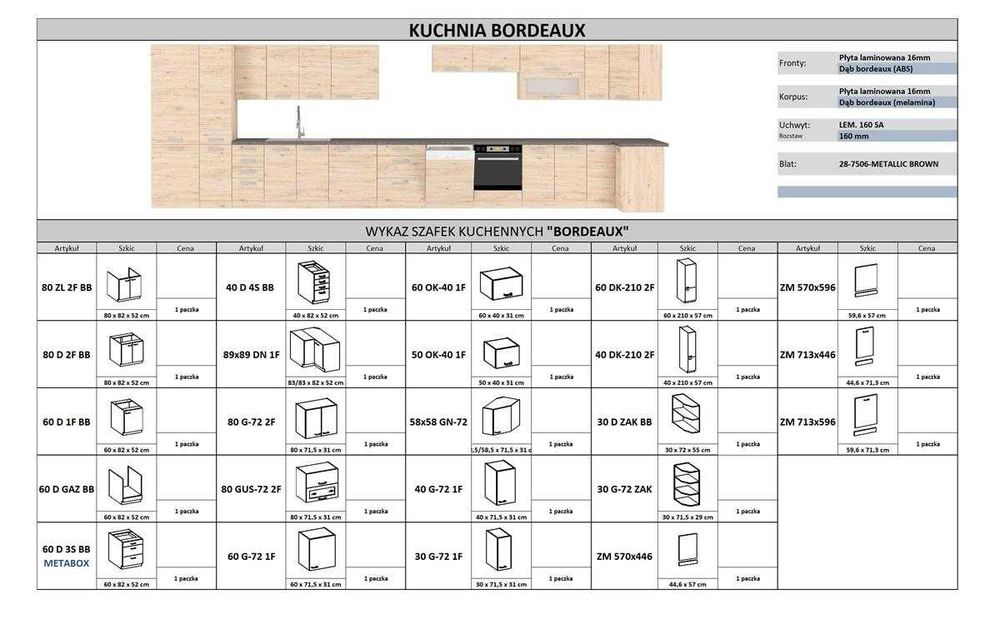 Kuchnia modułowa, meble kuchenne BORDEAUX