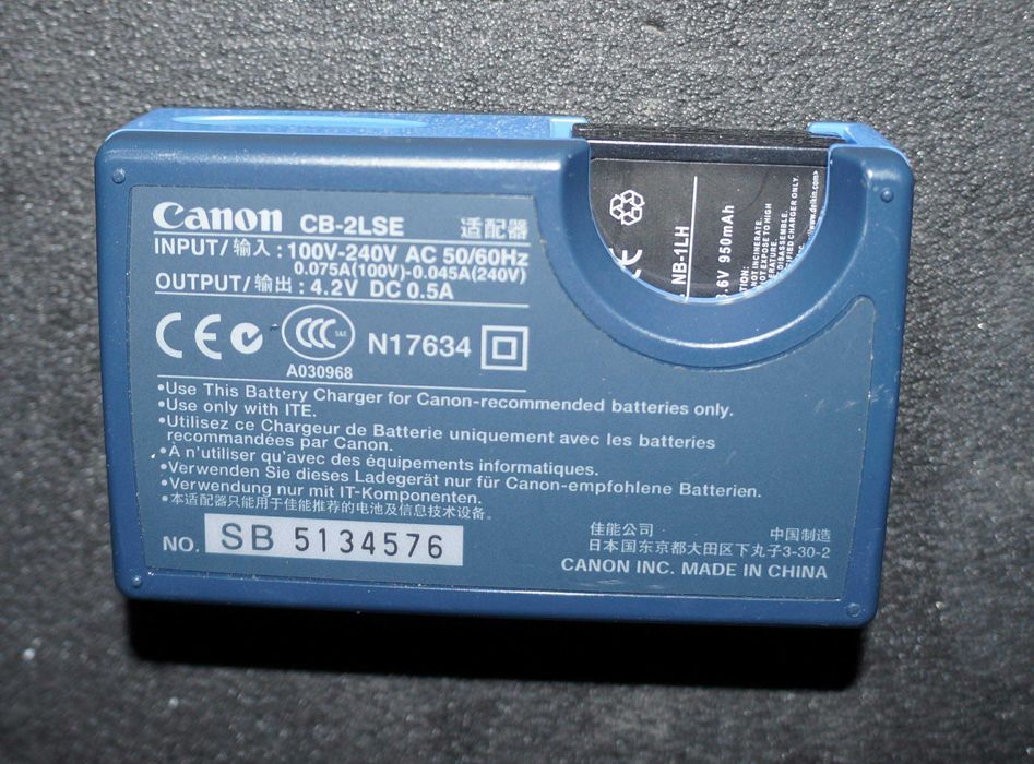 Carregador bateria Canon: 1 euro