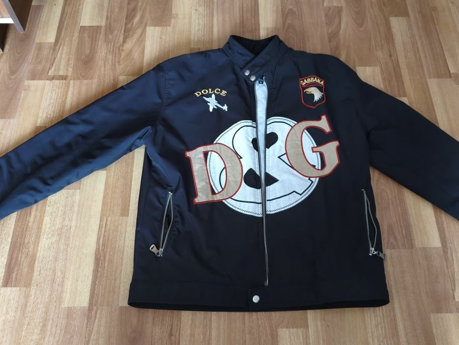 Чоловічий куртка-бомбер D&G (Dolce & Gabbana) XL, Made in Italy . Немає повзунка - дефект