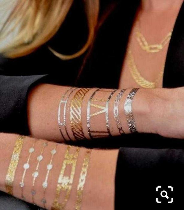 Временные татуировки флэш тату металлик flash tattoo