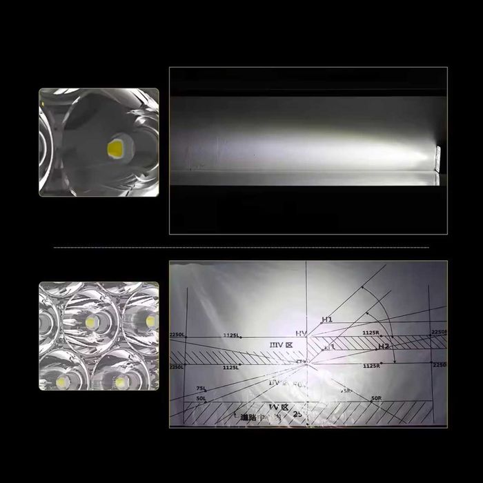 Par mini farois auxiliares LED 2,5" redondos quadrados