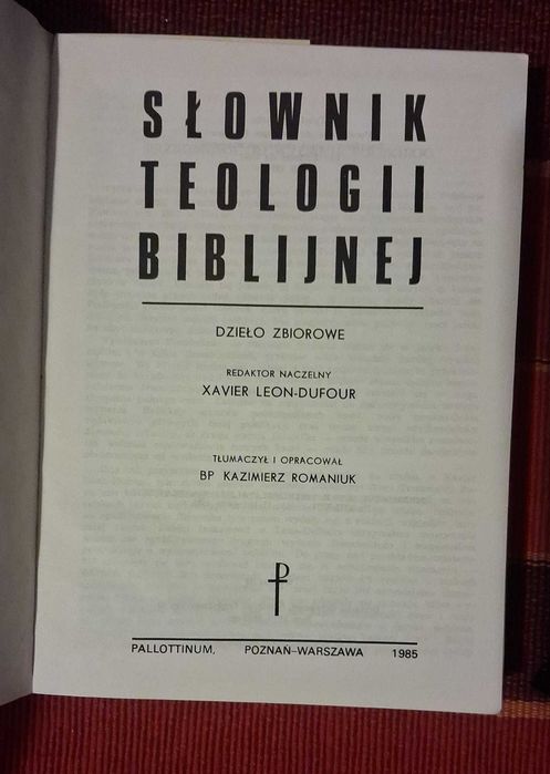 Słownik teologii biblijnej, Pallottinum 1985, stan bdb-