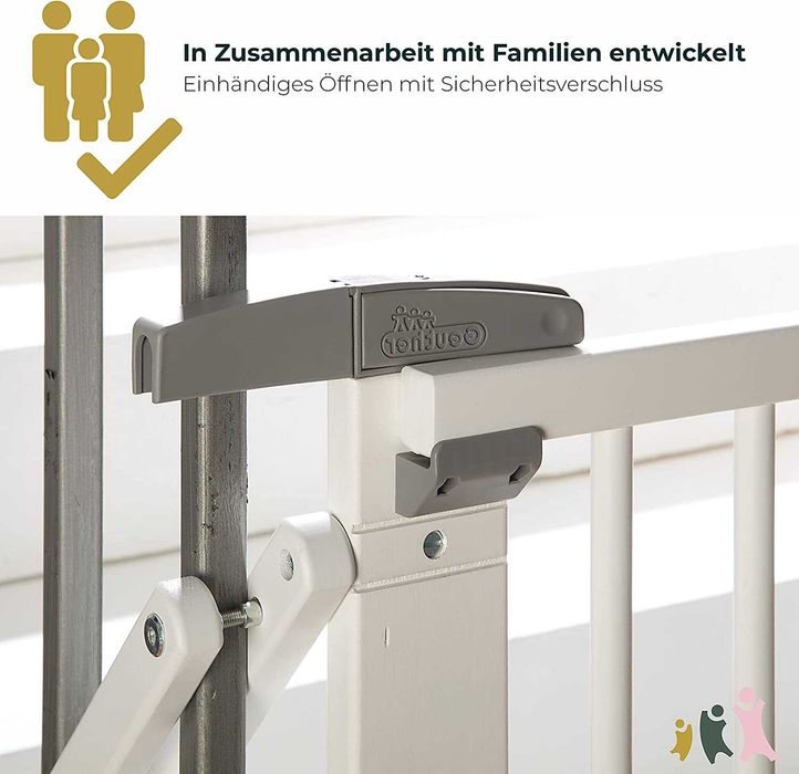 Поворотний барьер бар'єр ворота Geuther Plus, білий, 67 см - 107 см