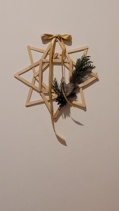 Wieniec na drzwi gwiazda dekoracja świateczna Boże Narodzenie Wigilia