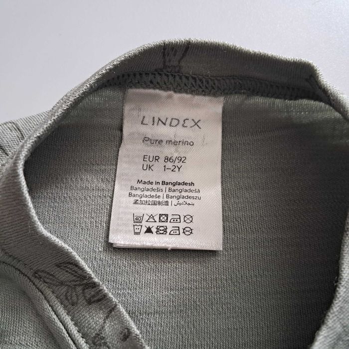 Bluzeczka/koszulka Lindex, merino wool/wełna, termiczna, r. 86/92