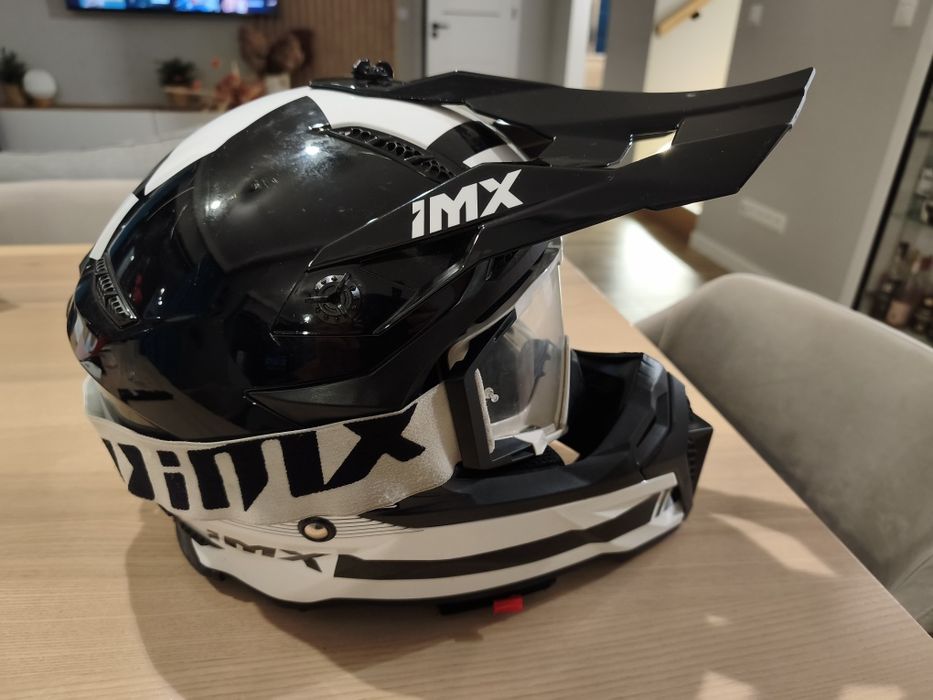 Kask motocyklowy cross enduro + gogle renomowanej firmy IMX rozmiar M