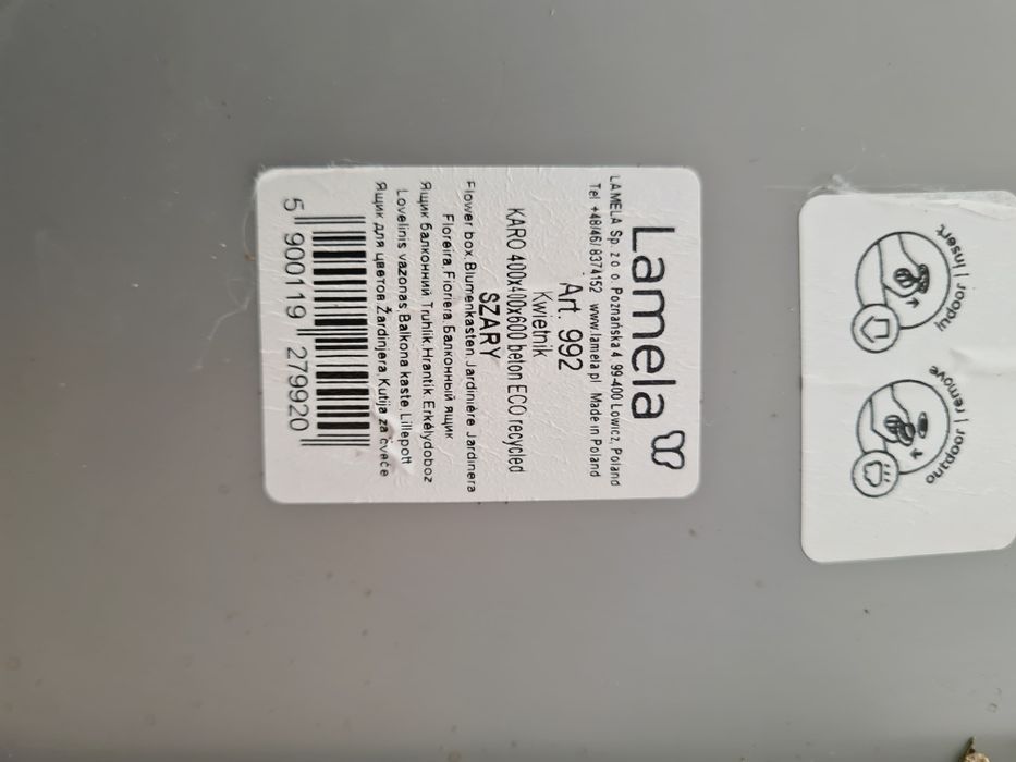 Doniczka, Kwietnik Eco Recycled wysoki Lamela z serii Karo