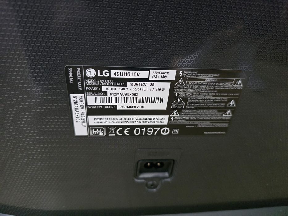 Telewizor LG 49UH610V 49" Smart TV 4K UHD Wi-Fi