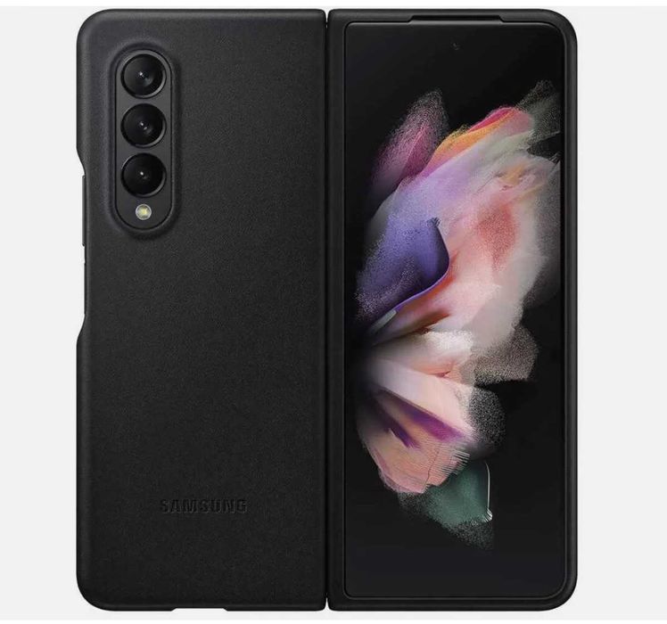 Оригинальный чехол книжка Samsung Z Fold 3 Leather Cover SM-F926