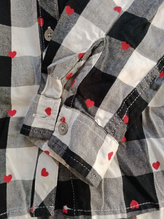 Koszula w kratę i serduszka r 152 cool club