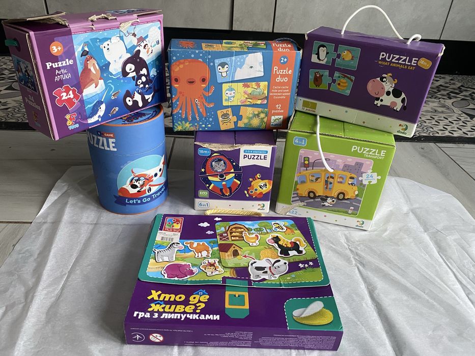Пазли + гра з липучками для малечі