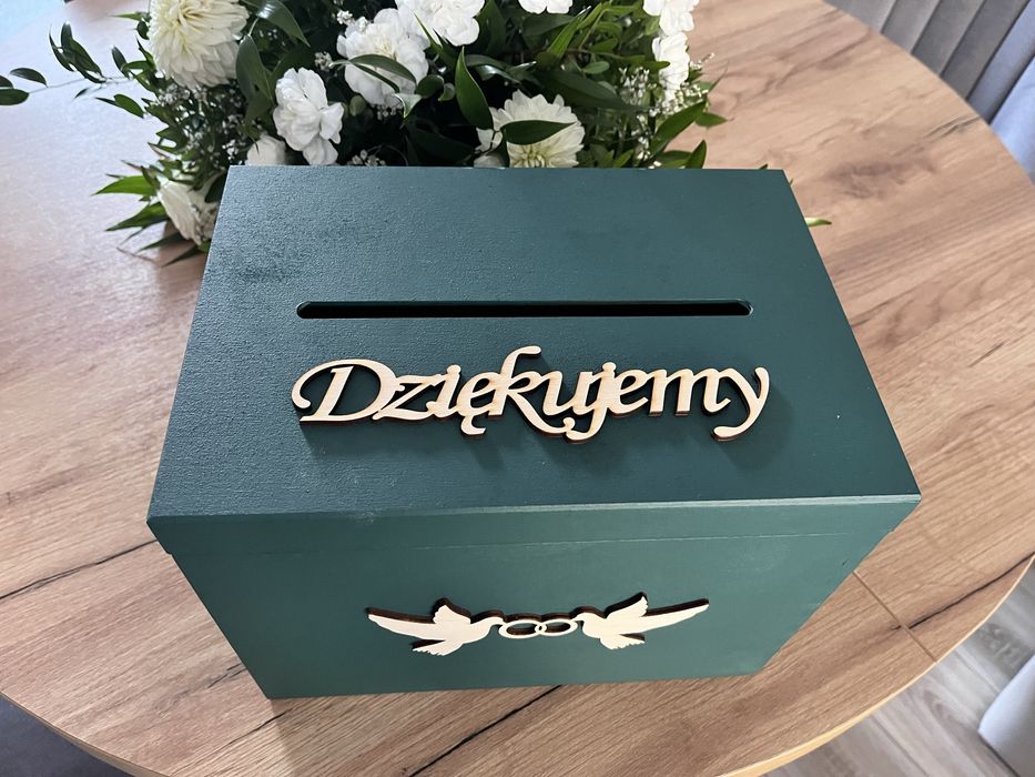 Zestaw ślubny -koszyki ratunkowe, pudełko na obrączki i koperty