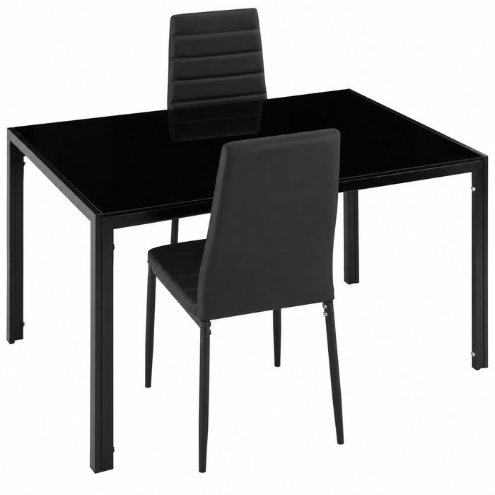 Conjunto mesa de vidro 120cm e duas cadeiras NOVO