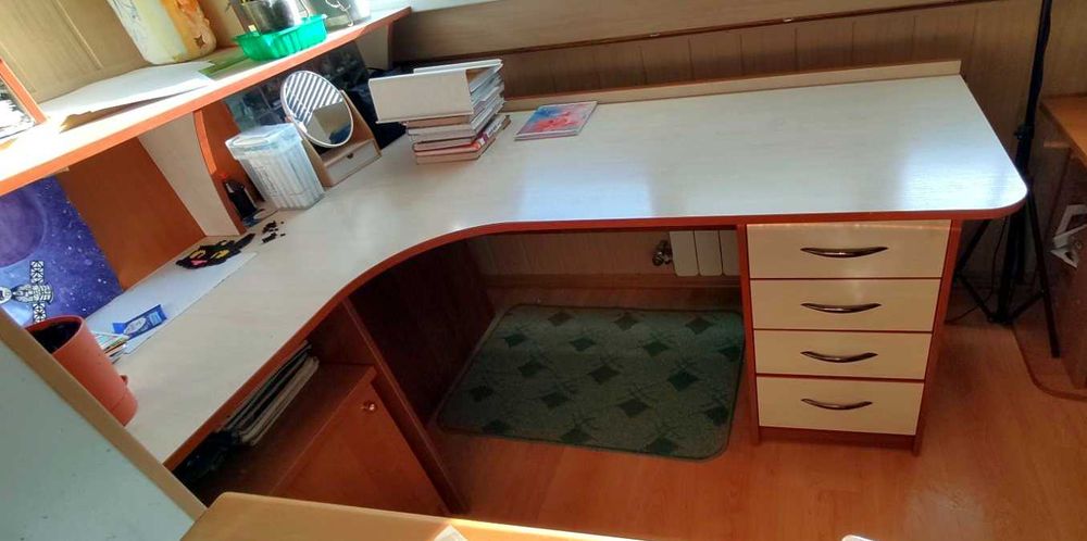 Ліжко-горище з комплектом меблів для дитячої - 2 шафи, кутовий стіл