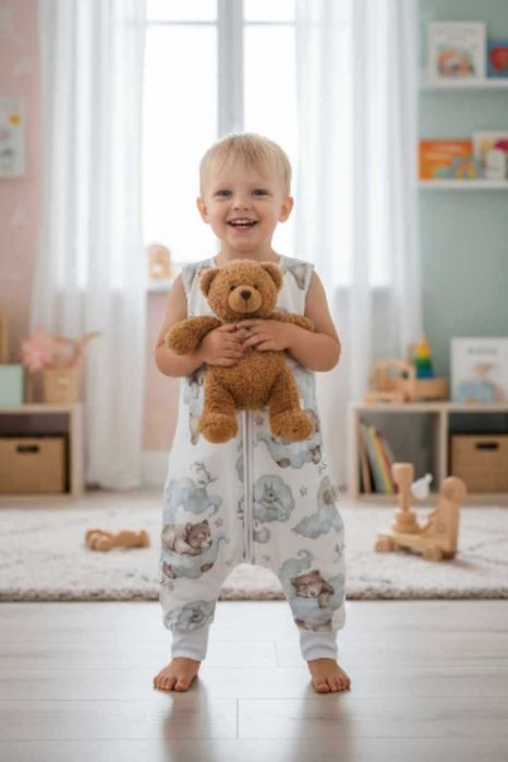 LETNI-Śpiworek z nogawkami Wywijane Skarpety 1 tog rozmiar 68-80