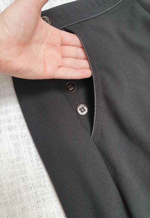 Spódnica Next 36 czarna guziki kieszenie elegancka casual