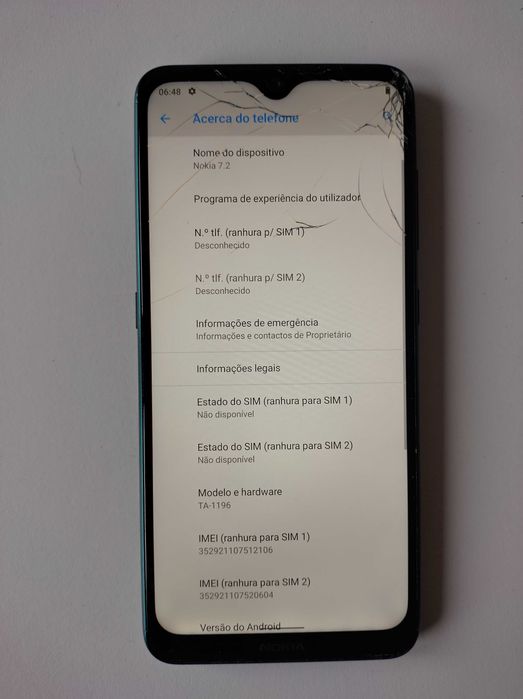 Nokia 7.2 (Para Peças/Reparação) + Caixa Original