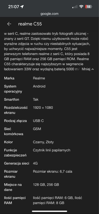 Realme c55 stan dobry