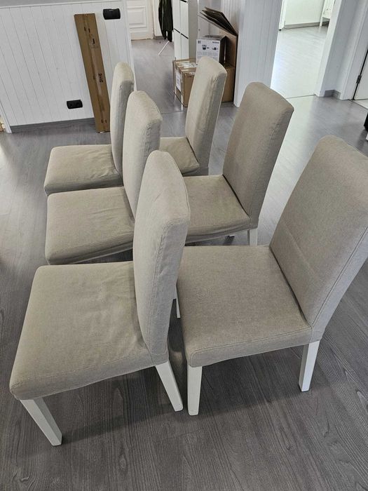 Conjunto 6 cadeiras Bergmund Branco e Cinza