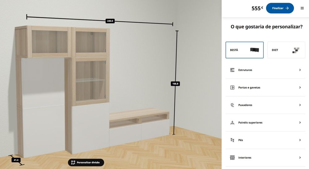 Conjunto de móveis de sala+TV IKEA Bestä