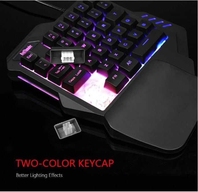 RedThunder Jednoręczna klawiatura do gier z RGB 35 klawiszy, przenośna