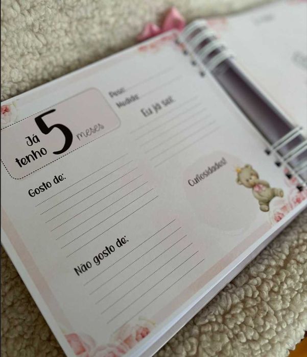 livro de recordações do bebé ursa princesa