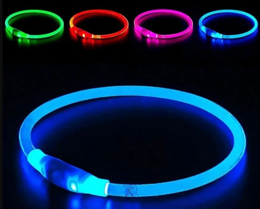 Светящийся LED ошейник для собак с зарядкой S