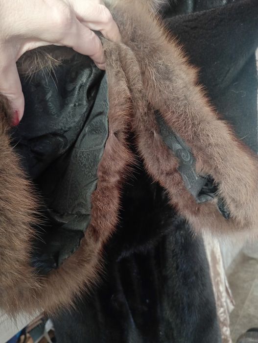 Ог 106см. Норковая шуба с соболем.  Натуральная шуба
